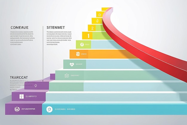 Target Achievement Staircase Infographic Steps Template Background