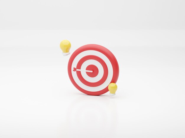 target goals success business strategy concept white background 3D illustration