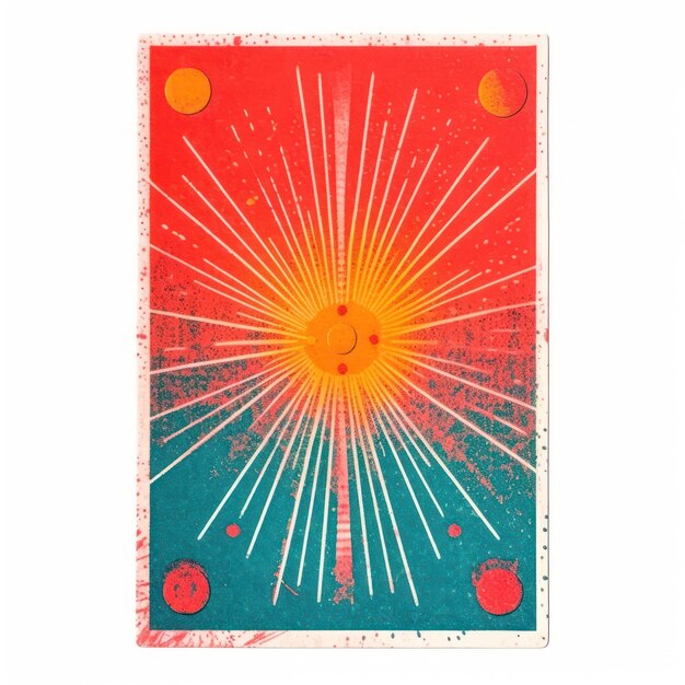 Photo tarot card risograph style art creativity blackboard