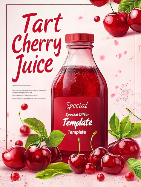 Photo tart cherry juice special offer template