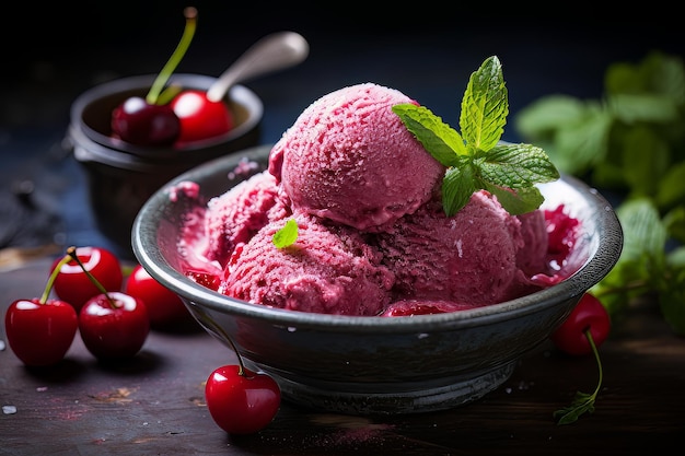 Tart Cherry and Mint Sorbet vegan desserts List Food Photography