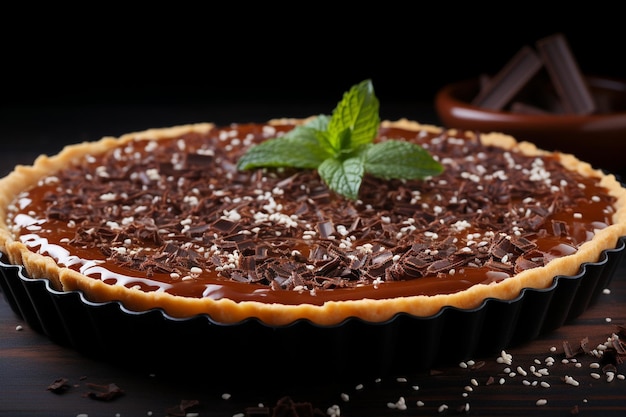 Tart with chocolate caramel