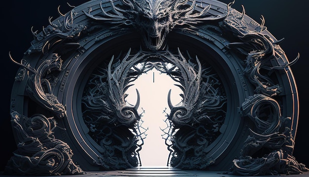 Tartarus portal digital art illustration Generative AI