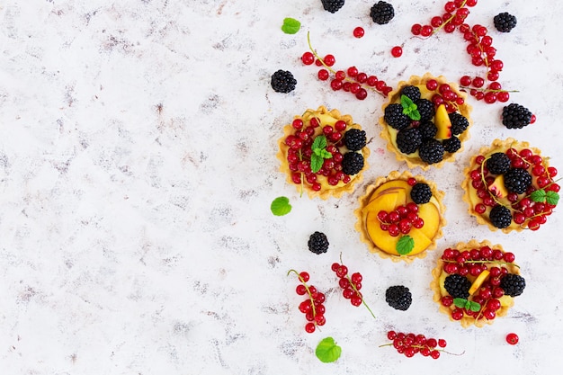 Tartlets with different berries 