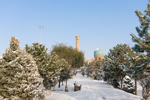 Tashkent Uzbekistan December 2020 Old Town in winter