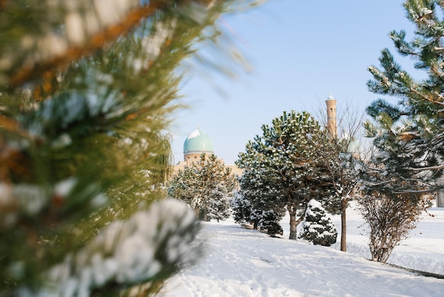 Tashkent Uzbekistan December 2020 Old Town in winter