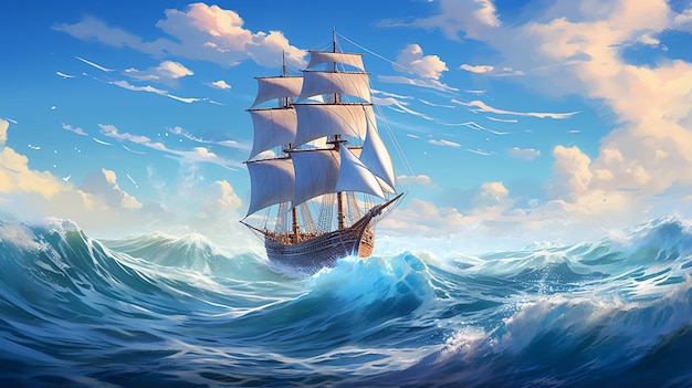 A Taste of Freedom in the Blue Ocean paintings that express a sense of freedom and adventure