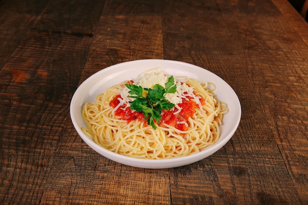 Tasty appetizing classic Italian pasta with a delicious sauce