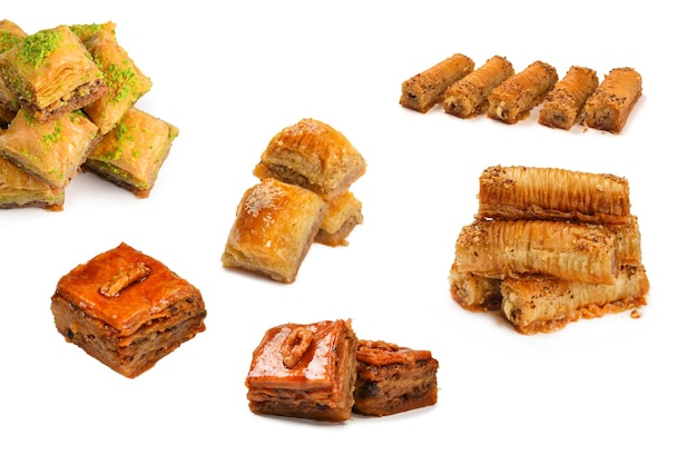 Tasty baklava isolated on white background