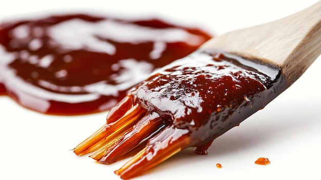 Photo tasty barbecue sauce brush isolated on white background