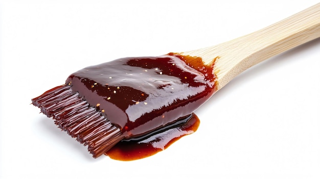 Photo tasty barbecue sauce brush isolated on white background