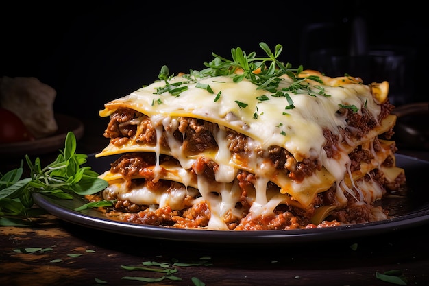 Tasty Beef Lasagna with Melted Cheese