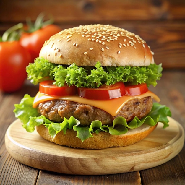 A Tasty Burger with Fresh Ingredients