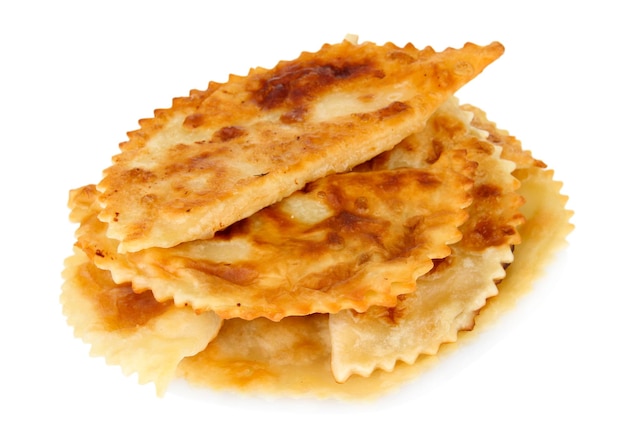 Tasty chebureks isolated on white