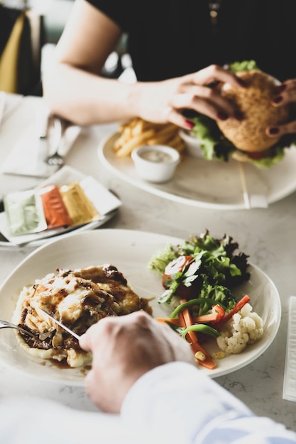 Tasty chicken meal on the table