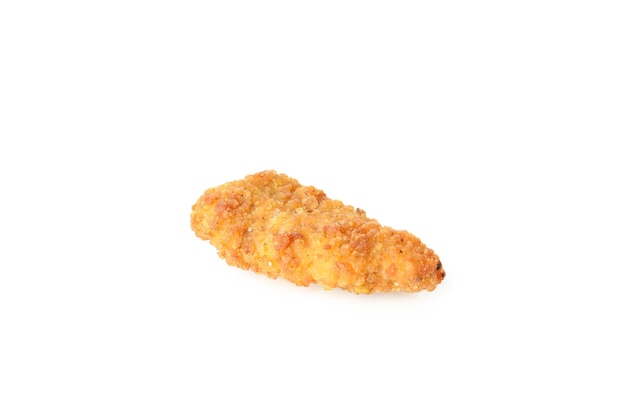 Tasty chicken strip isolated on white background