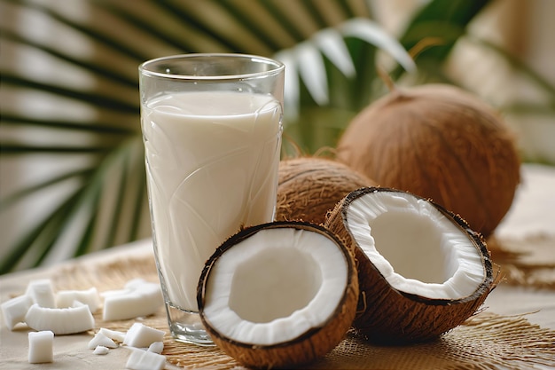 Tasty Coconut Milk in Glass