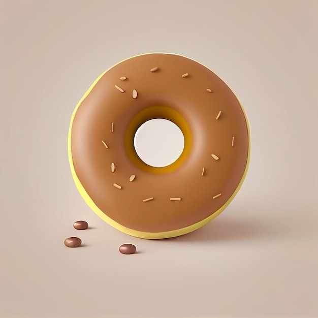 Tasty colorful doughnut with sprinkles on pastel background Created with Generative AI technology