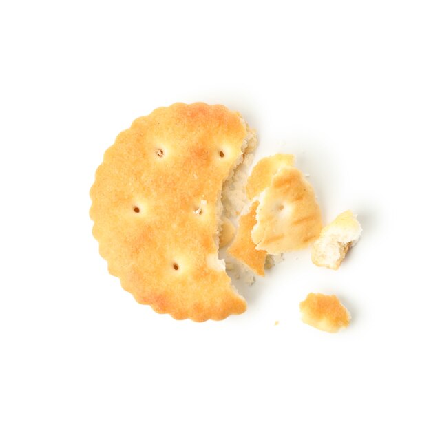 Tasty cracker biscuit isolated on white