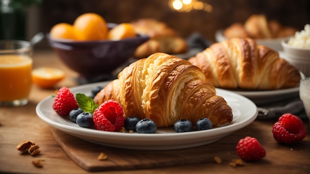 Tasty Croissant for Breakfast french food