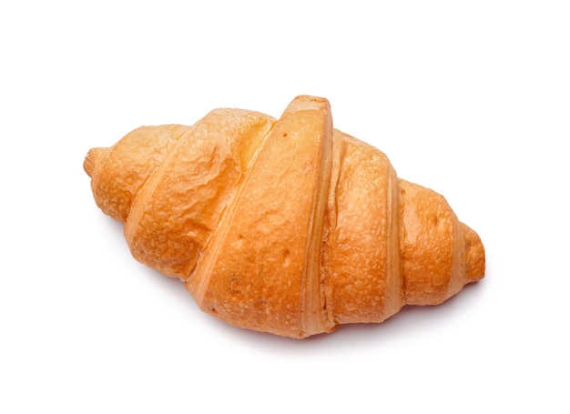 Tasty croissant on white background