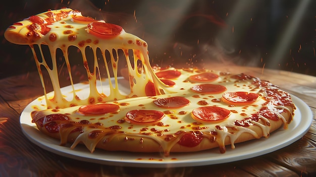 Tasty delicious chinese pizza on background image generative AI