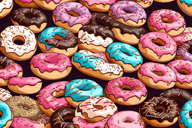 Tasty donut food snack illustration