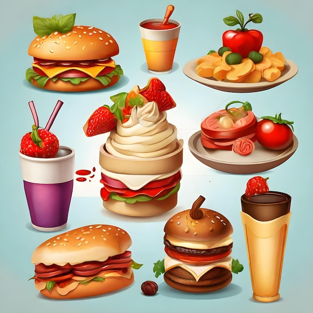 Tasty Food Elements Clipart Elevate