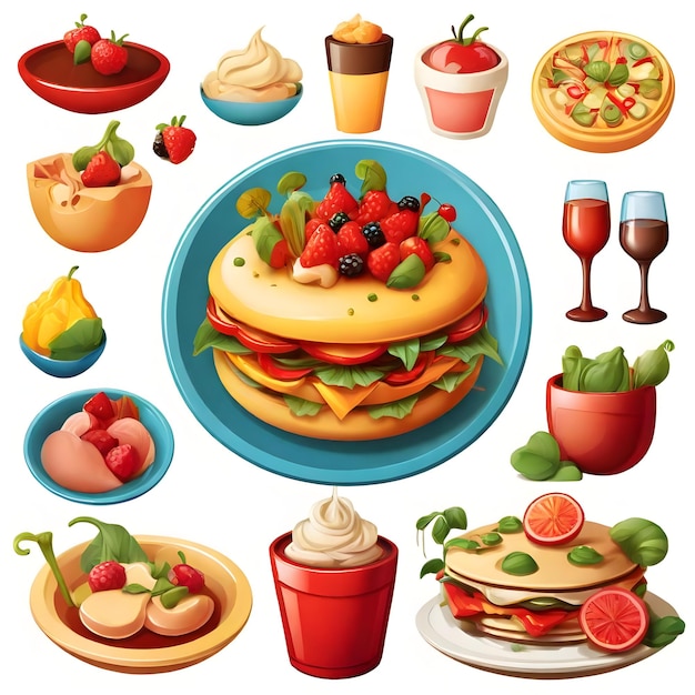 Tasty Food Elements Clipart Elevate