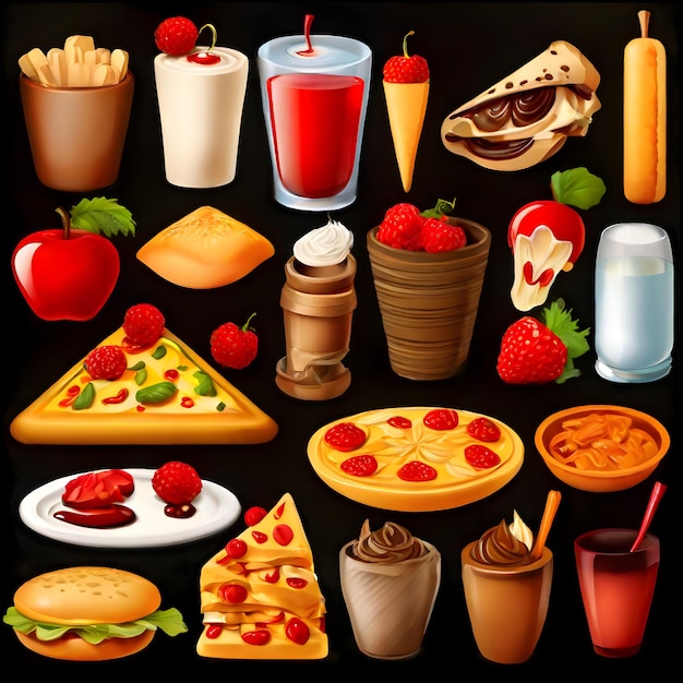 Tasty Food Elements Clipart Elevate