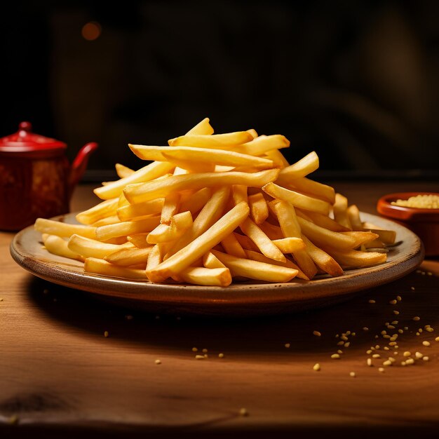 Tasty french fries with ketchup isolated on white background