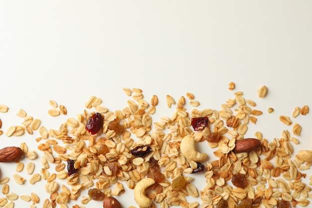 Tasty granola, nuts and raisins