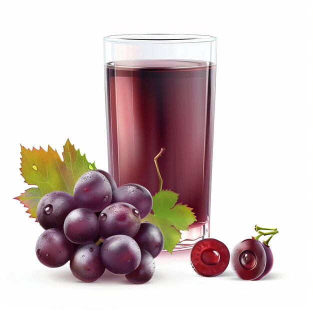 Photo tasty grape juice isolated on white background