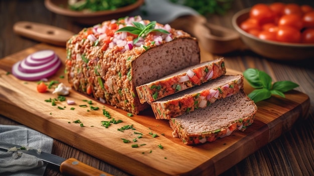 Tasty homemade ground baked turkey meat loaf