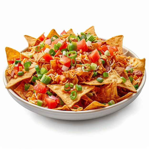 Photo tasty jollof nachos isolated on white background