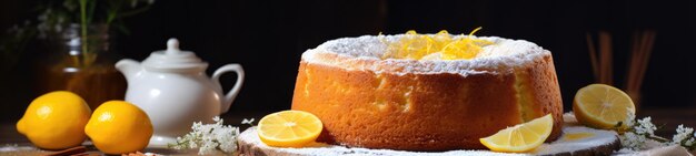 Photo a tasty lemon cake gugelhupf