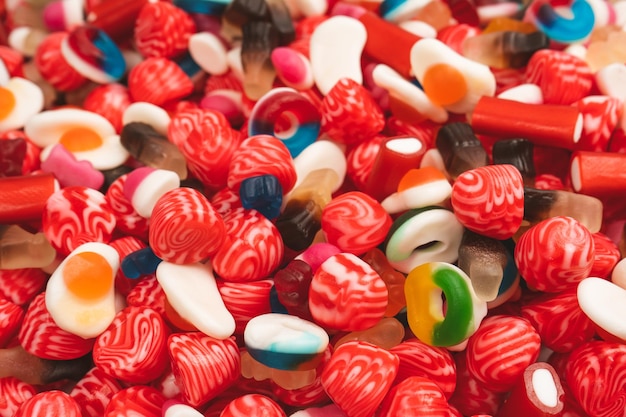 Tasty mix of jelly colorful candies