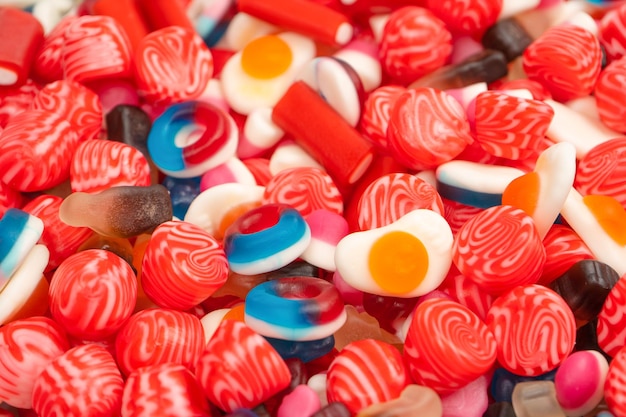 Tasty mix of jelly colorful candies