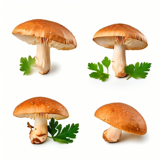 Tasty Mushrooms isolated on white background