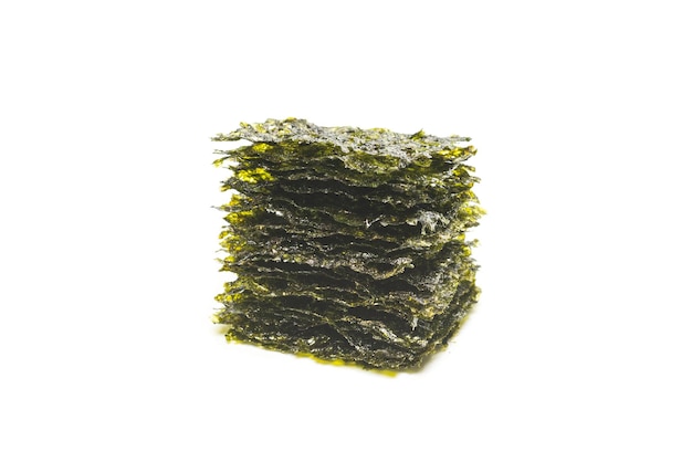 Tasty nori seaweed isolated on a white background