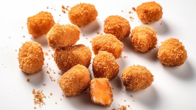 Tasty nuggets on white background