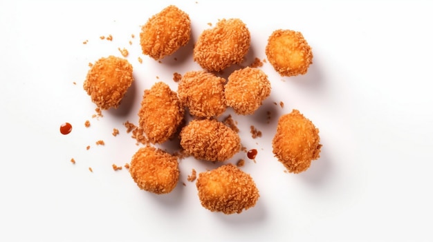 Tasty nuggets on white background