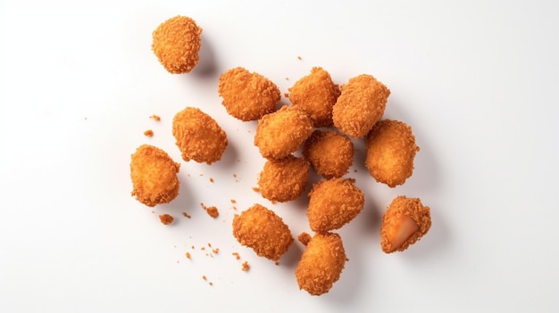 Tasty nuggets on white background