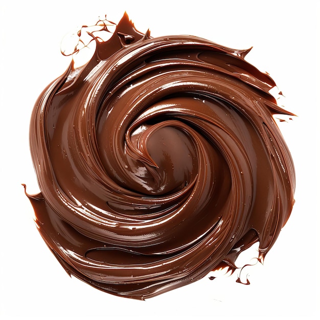 Photo tasty nutella swirl isolated on white background