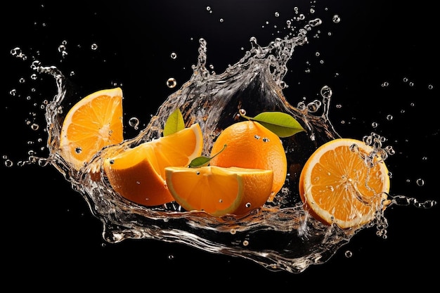 Tasty orange in water