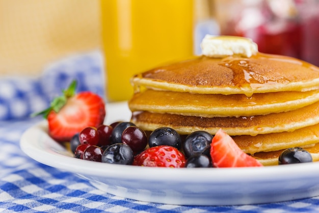 Tasty Pancakes with siryp, close-up view