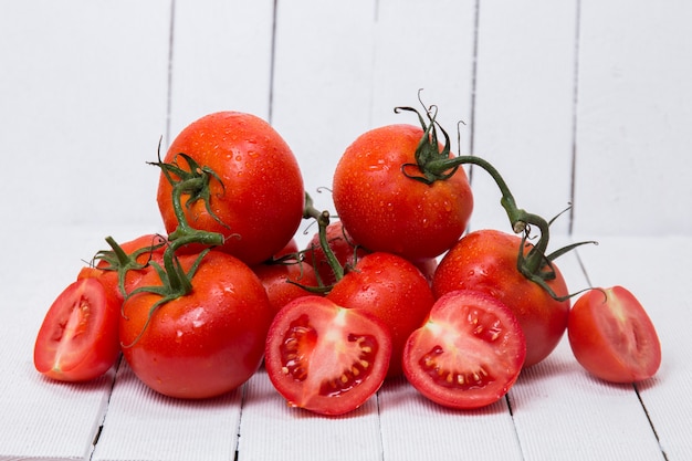 Tasty pile of wet tomatoes