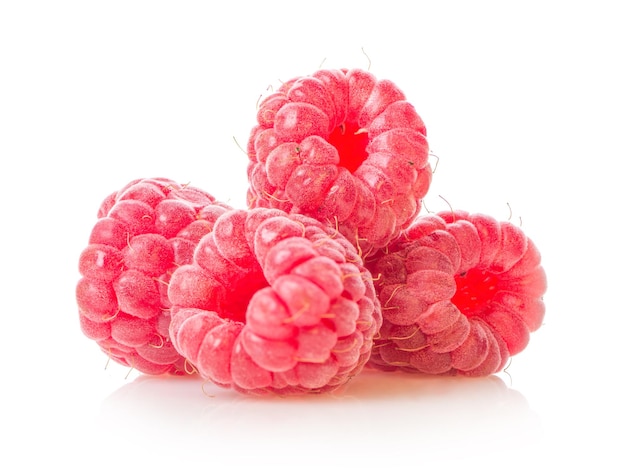 Tasty raspberries isolated on a white background