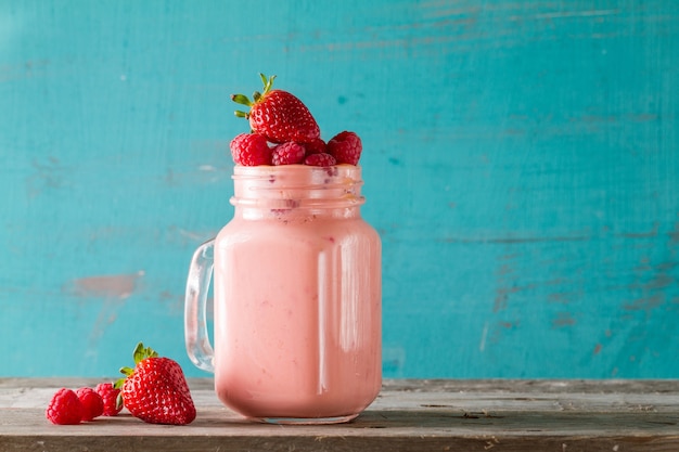 Tasty strawberry smoothie