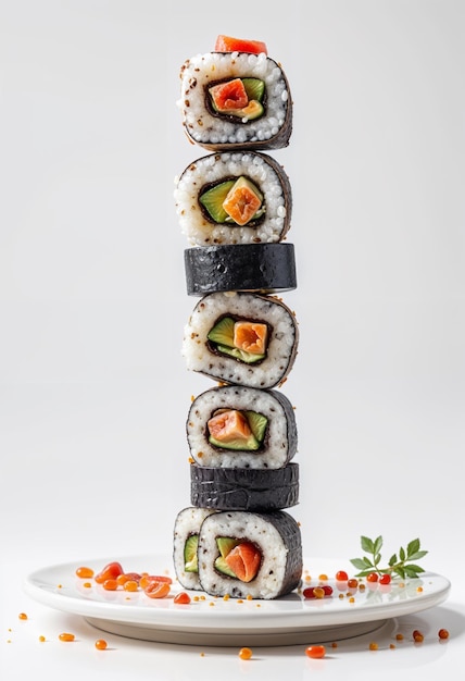 Tasty Sushi Dish Isolated On Fresh Sushi Lover Fast Food Sushi